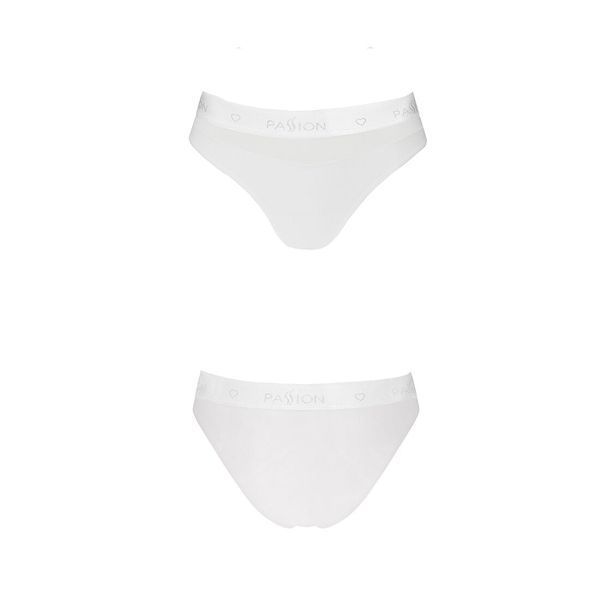 Трусики з прозорою вставкою Passion PS006 PANTIES XL, white SO4238 фото