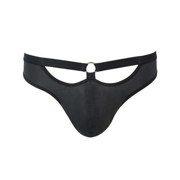 Чоловічі сліпи з вирізами Passion 041 SLIP JOE XXL/XXXL Black, екошкіра, відкриті сідниці SO7596 фото