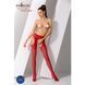 Колготки-бодістокінги з відкритим доступом Passion S017 One Size, Red, імітація панчіх та пояса PSS017R фото 2