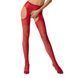 Колготки-бодістокінги з відкритим доступом Passion S017 One Size, Red, імітація панчіх та пояса PSS017R фото 1