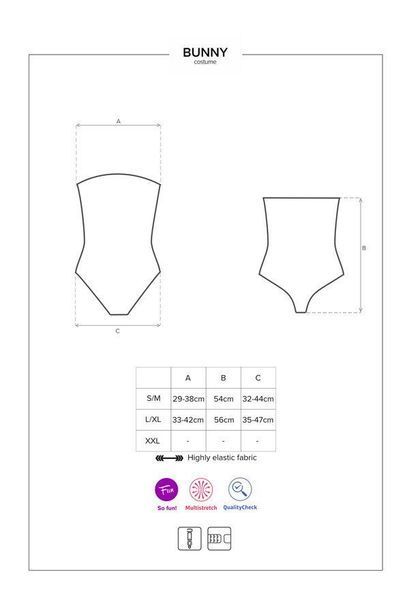 Еротичний костюм кролика Obsessive Bunny costume L/XL, black, боді, чокер, гартери, панчохи, маска SO7702 фото