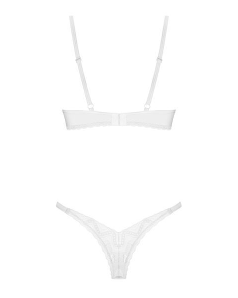 Комплект Obsessive Alissium 2-pcs set, XL/2XL, мереживо, ліф з м&rsquo;якою чашкою, трусики танга SX0605 фото