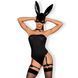 Еротичний костюм кролика Obsessive Bunny costume L/XL, black, боді, чокер, гартери, панчохи, маска SO7702 фото 1