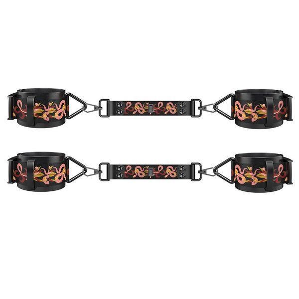 БДСМ-набір LOCKINK The Flowering Serpent Bondage Set, чорний, з малюнком у вигляді змій, 7 предметів SX0901 фото