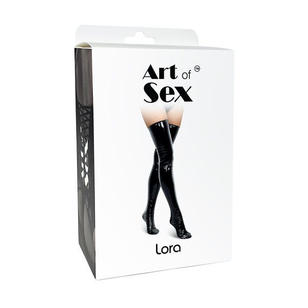 Сексуальні вінілові панчохи Art of Sex - Lora, розмір L, колір чорний SO7338 фото