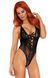 Мереживне боді Leg Avenue Floral lace thong teddy Black, шнурівка на грудях, one size SO7902 фото 1