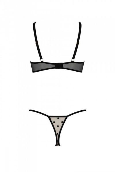 Еротичний комплект Passion MARINA SET WITH OPEN BRA, S/M, beige, відкриті чашки SO9733 фото