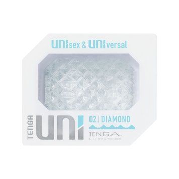 Унісекс-стимулятор Tenga UNI Diamond, білий, із зубчастим рельєфом, лубрикант у комплекті SO9806 фото