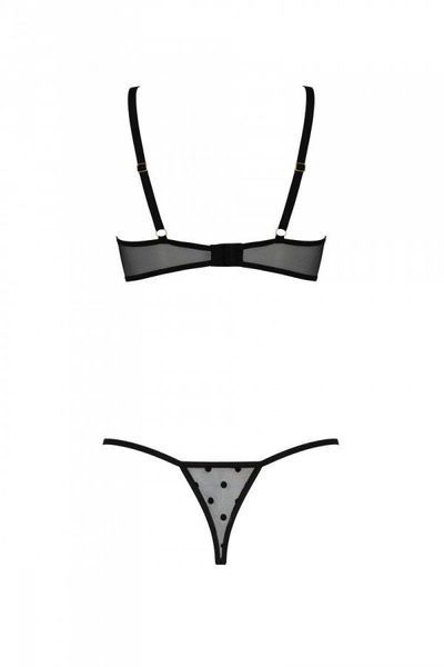 Еротичний комплект Passion MARINA SET WITH OPEN BRA, L/XL, black, відкриті чашки SO9735 фото
