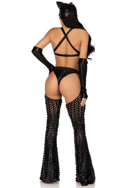 Еротичний костюм кішечки-пані Leg Avenue Mistress Kitty S, рукавички, комбінезон, маска SO9200 фото