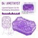 Унісекс-стимулятор Tenga UNI Amethyst, фіолетовий, візерунок у вигляді рельєфних квадратів, лубрикант у комплекті SO9808 фото 2
