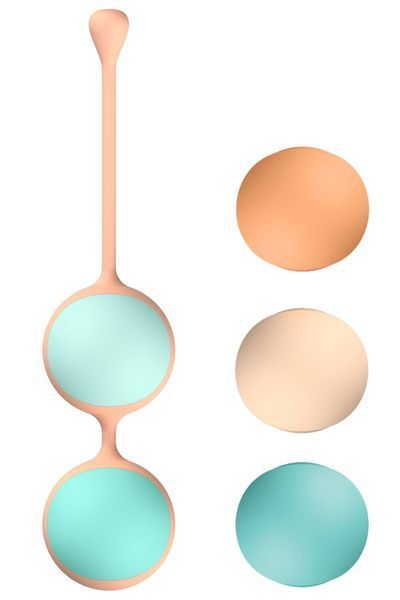 Вагінальні кульки Liebe Kewos &mdash; Peach/Mint, 5 кульок у комплекті, 15, 25, 35, 45 та 55 г SX1595 фото