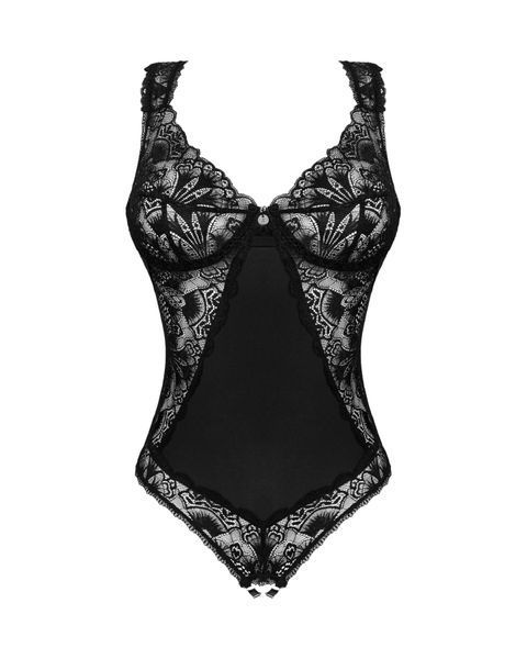 Мереживне боді Obsessive Donna Dream crotchless teddy XS/S Black, відкритий доступ SO8633 фото