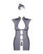Еротичний костюм стюардеси Obsessive Stewardess 3 pcs costume grey S/M, сірий, сукня, стрінги, пілот SO7308 фото 5