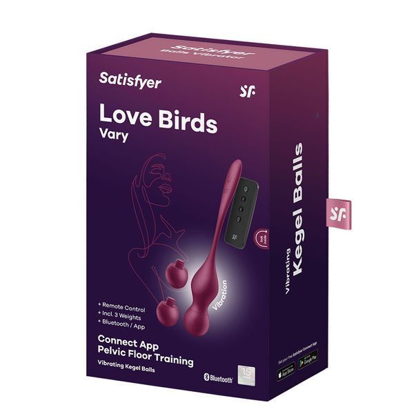 Смарт-вагінальні кульки з вібрацією Satisfyer Love Birds Vary Connect App, змінювана маса, пульт ДК SX1216 фото